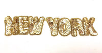 New York Word with Gold Sequins and Beads 9