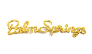 10 PACK Embroidered Palm Springs Iron-on  0.5" x 3.5" - Sequinappliques.com