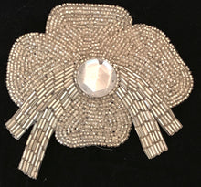 Load image into Gallery viewer, Silver Flower with all beads and gem in center 4.5&quot; x 4.5&quot;