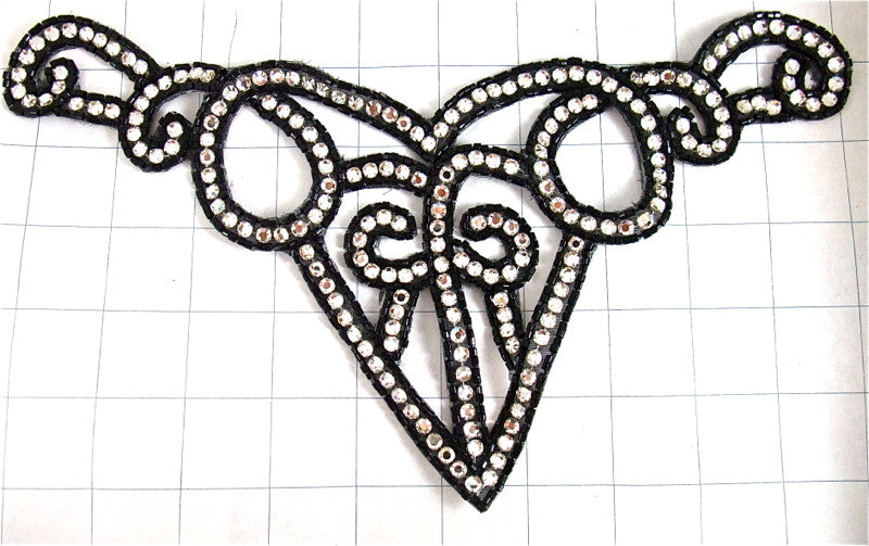 Designer Vintage Motif Neck Line with Black Beads and High Quality Rhinestones 5
