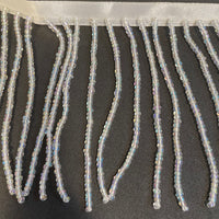 White Fringe Trim with Iridescent Beads 3