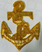 Load image into Gallery viewer, Anchor with Gold Beads 4.5&quot; x 3.5&quot;