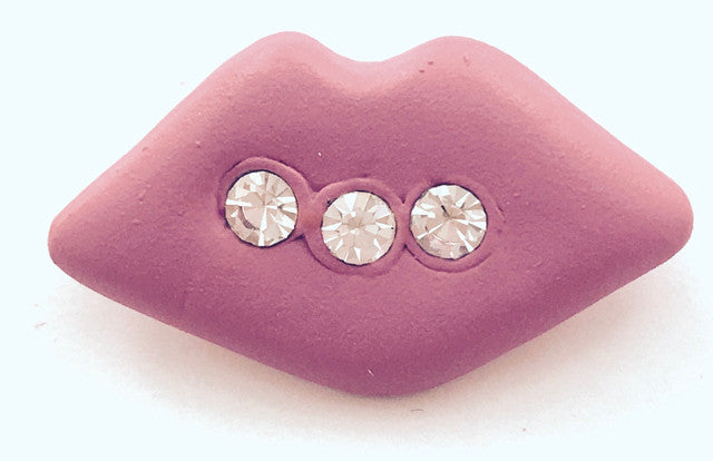 Button Pink with Three Rhinestones 1