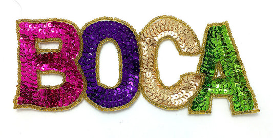 Boca (Boca Raton, FL) Multi-Color Sequin Beaded 7" x 3"