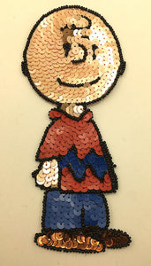 Cartoon Boy Sequin Beaded 6.5" x 2.75"