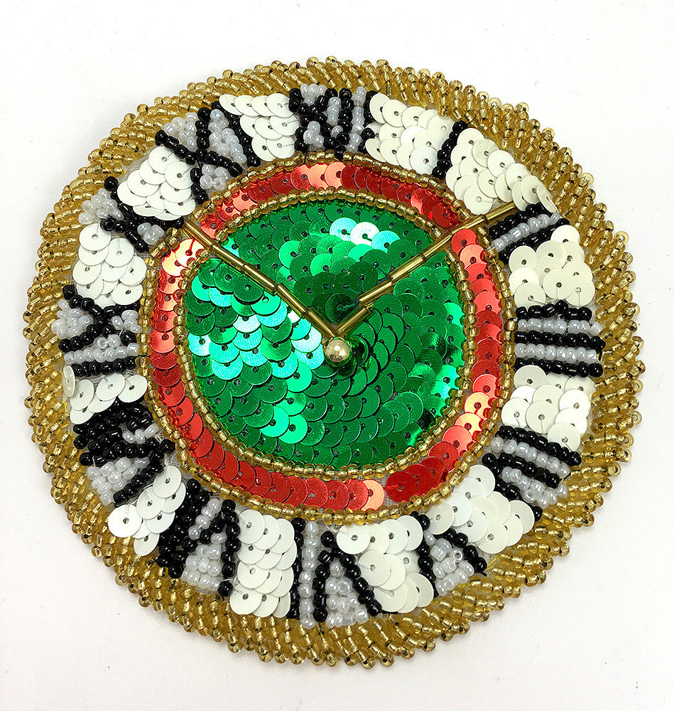 Clock Sequins and Beads 4"