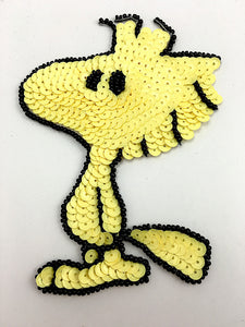 Cartoon Bird with Yellow and Black Sequins and Beads 5" x 3.5"