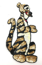 Load image into Gallery viewer, Cartoon Tiger with Gold, Black and White Sequins and Beads 7.25&quot; x 4&quot;