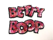 Load image into Gallery viewer, Betty Boop Colors Red, Fuchsia or Purple Sequins Black Beads 5&quot;w x 1.5&quot; and 4.5&quot;w x 1.5&quot;