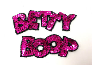 Betty Boop Colors Red, Fuchsia or Purple Sequins Black Beads 5"w x 1.5" and 4.5"w x 1.5"