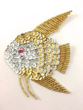 Load image into Gallery viewer, Fish Gold and Silver Sequins and Beads 3.5&quot; x 4.5&quot;