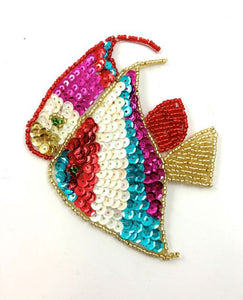 Fish Multi-Colored Sequins and Beads 4.5" x 3.5"