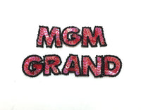 MGM Grand Word Casino with Salmon Sequins and Black Beads 4.5