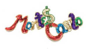 MONTE CARLO Sequin Word Spelled out 6" x 11"