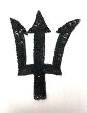Load image into Gallery viewer, Maserati Auto Emblem with Black Sequins and Beads 6&quot; x 5&quot;