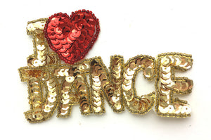 10 PACK - I Love Dance 2.5" x 4" - Sequinappliques.com
