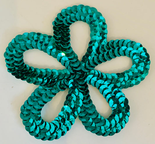 Designer Motif with Emerald Green Sequins 3"