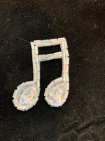 Music Tiny Double Note with Iridescent beads 1 7/8