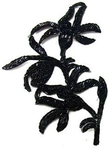 Flower with Black Beads 8" x 5"