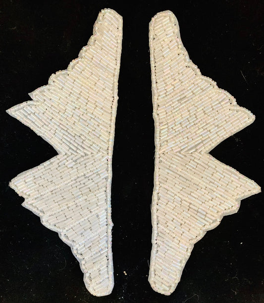 Designer Motif Pair Beaded Cuff with Iridescent Beads 7" x 2.5"