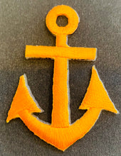 Load image into Gallery viewer, Anchor, White and Orange Colors available Embroidered Iron-On 2&quot; x 1.5&quot;