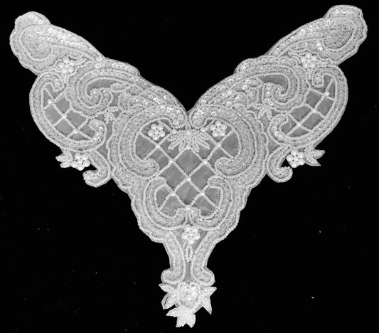 Designer Motif Iridescent Pearls Beaded 11" x 9"