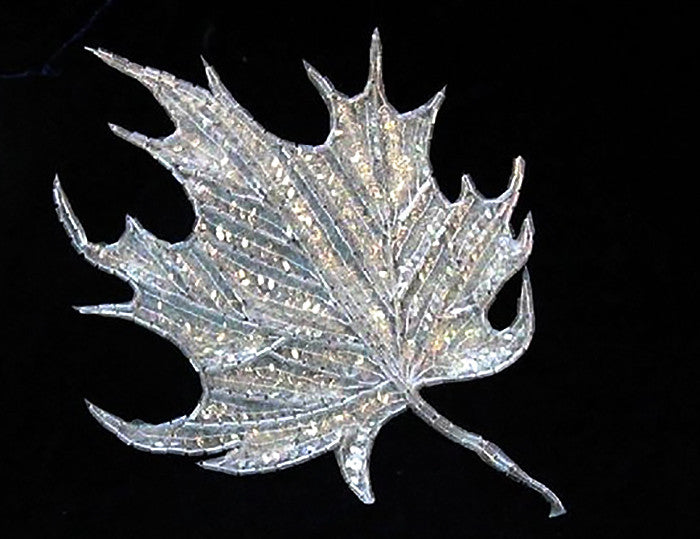 Leaf with Crystal Iridescent Sequins and Beads 8