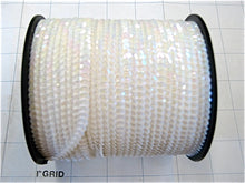 Load image into Gallery viewer, Trim Sequins by the yard 3 Yards Each White  and Iridescent  Sequins 1/8&quot;