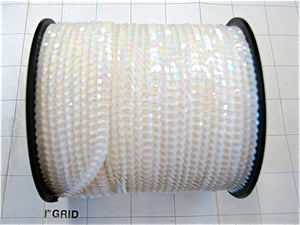 Trim Sequins by the yard 3 Yards Each White  and Iridescent  Sequins 1/8"