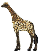 Load image into Gallery viewer, Giraffe with Bronze and Gold Sequins and Beads 11&quot; x 4&quot;