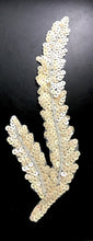 Load image into Gallery viewer, Seaweed Leaf with Cream Sequins and Beads 8.3&quot; x 3&quot;