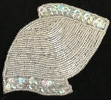 Load image into Gallery viewer, Designer Motif with Iridescent Beads and Sequins Wave Shape 3&quot; x 4.5&quot;