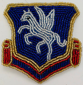 Pegasus Patch Emblem Beaded 3"