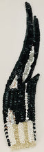 Load image into Gallery viewer, Flame Large Black Pair with Sequins and Beads Silver Beaded 12&quot; x 3&quot;