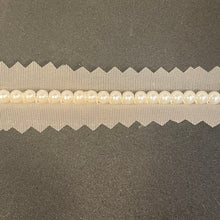 Load image into Gallery viewer, Cream trim with White Pearl Beads 1/8&quot; Wide, Sold by the Yard
