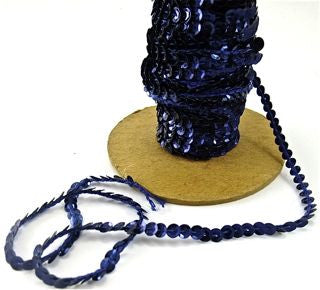 SequinsByTheYard Navy Blue 1/8' one row each