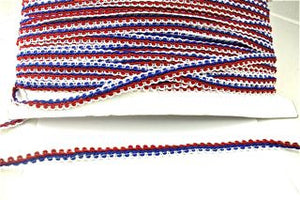 Trim Red White and Blue Cotton Looped 1/2" Wide, Sold by the Yard