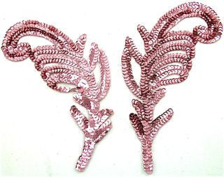 Leaf with Pink Sequins 9" x 3"