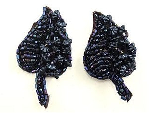 Leaf Pair with Moonlite Beads 2.5" X 1"