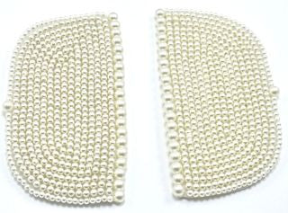 Motif Pearl Beads Pair Half Circles 2" x 4"
