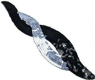 Design Motif Twist Black and Charcoal Sequin 10.5" x 2.5"