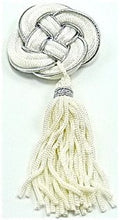 Load image into Gallery viewer, Tassel White and Silver 1.5&quot; 3.5&quot;