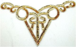 Design Motif Neckline with Gold Sequins 10.5" x 5"