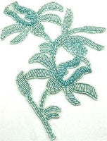 Design Motif Flower Single with Mint Colored Beads 8.5