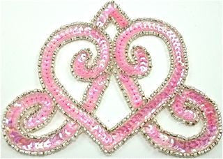 Designer Motif Crown with Lite Pink Iridescent Sequins 4