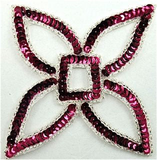 Designer Cranberry Flower Shape 4" x 4"