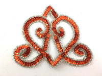 Designer Motif Crown with Dark Orange Sequins & Silver Beads 5