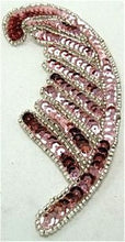 Load image into Gallery viewer, Leaf Single with Pink Sequins 6&quot; x 2&quot;