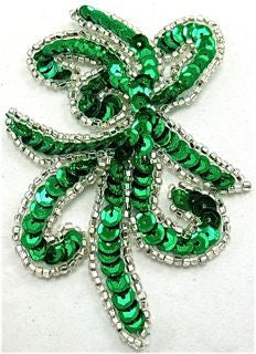 Designer Motif Spray with Green Sequins 3" x 3.5"