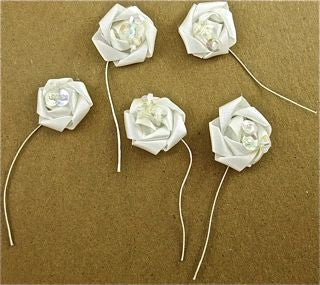 Flower Set White Satin C Style 1.5" x 3"